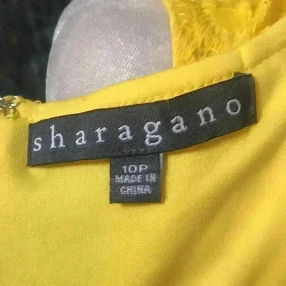 Sharagano Lace Fully Lined Ankle Length Dress w/Side Slits & Scalloped Hem-10P - Picture 9 of 9